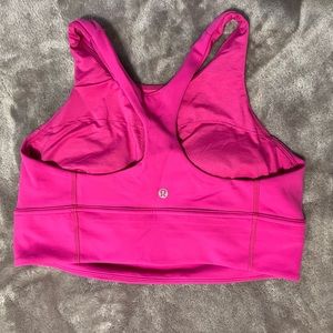 Lululemon Pink Wunder Train Longline Bra